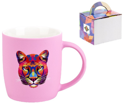 Кружка 350мл "Cat hunter" с силиконовым напылением (фрф) п/у (1/36)