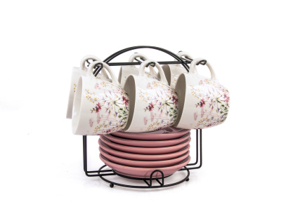 Набор чайный 12 пр.240мл. на метал.стенде. керам (1/4)     