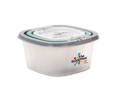 Набор контейнеров 3пр BioFresh (0,23л, 0,5л, 0,9л) квадр. микс пластик(1/28)