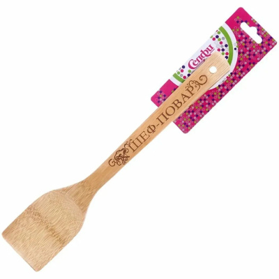 Лопатка бамбуковая 30*6см "Шеф-Повар" Селфи (1/1)