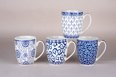 Кружка 350мл микс (4диз) (фарф.) (12/72)