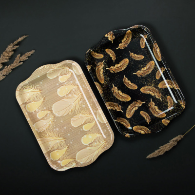 Поднос прямоугольный "Перья", 39,5х26х2,5см, 2 дизайна (1/60)