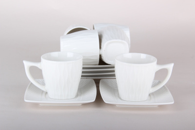 Набор кофейный 12пр 100мл Волна (фарф) (1/20)