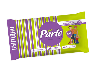 Влажные салфетки универсальные д/всей семьи 100шт Антибактериальные PARLO (1/20)