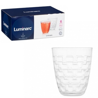 Набор стаканов 310мл 6шт NEO CHEQS стекло (1/8)