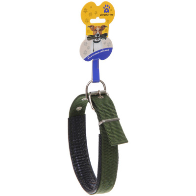 Ошейник д/собак однотонный "ЗООЛЕНД БРО", цвет хаки, 2,5*54см (бирка) (1/12)