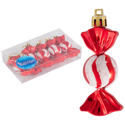 Набор елочных украшений 7см "Конфетки" (5шт)(пласт.полиэст.)(1/120)