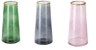 Ваза "Crystal" h=21,8см, v=1000мл в ассортименте (стекло) (индивидуальная упаковка)(1/30)