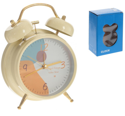 Будильник, L12 W5,5 H16 см, (подсветка, 1хАА не прилаг) (полим.мат.стекло,металл) (1/60)