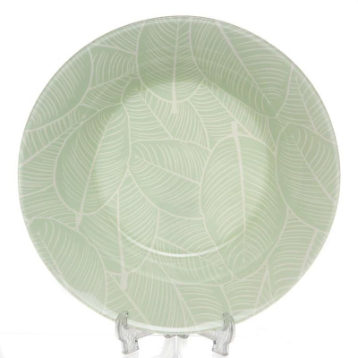 Тарелка Ливс 220мм суповая зел.(рис.41546) (стекло) (12)