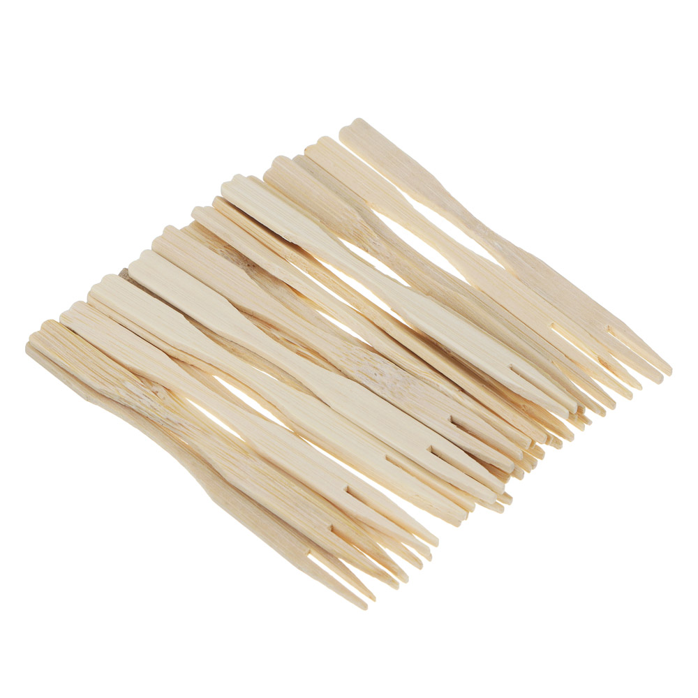 Набор шпажек бамбуковых, в форме вилок, 24 шт, 8,5 см FNtastic (12/480)