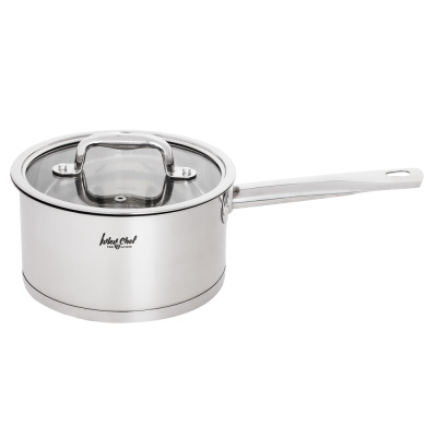 Ковш 16х9см 1,8л, Ivlev Chef Royal со стекл/кр., индукция, нерж.сталь 18/10 (1/4)