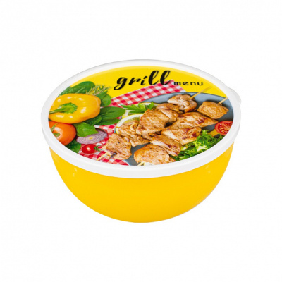 Миска с крышкой 0,6л "GRILL MENU",пласт. (1/15)