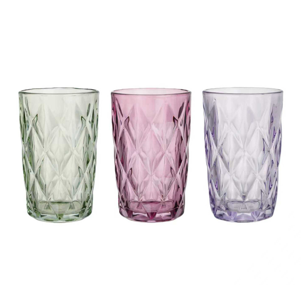 Набор стаканов 3шт 350мл, стеклоцвет MILLIMI Ромб (1/16)