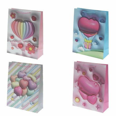 Пакет подарочный (бумага, плотность 210г/м2, блок 12шт), L31 W12 H40см (4в) (12/12)