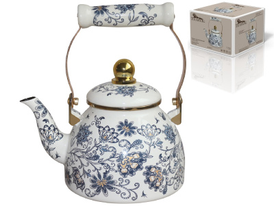 Чайник 1,3л, съём.фильтр из нжс,эмал.сталь,комбин.ручка "под золото"внутр.эмал.покр.внеш.пок.эм (12)