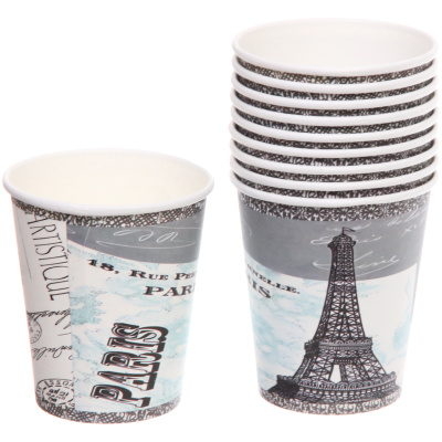 Стакан бумажный 0,2л в наборе 10 шт "Париж" (1/300)
