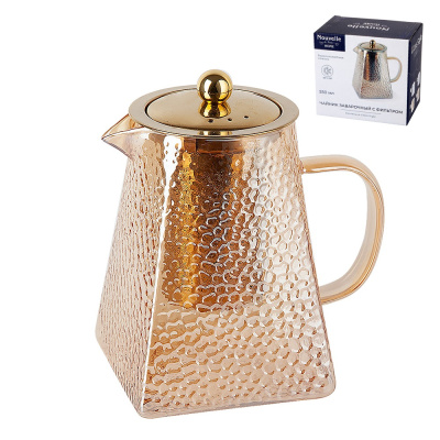 Чайник 500мл "Pyramid" заварочный с фильтром (боросиликатное стекло) индивидульная уп. (1/48)