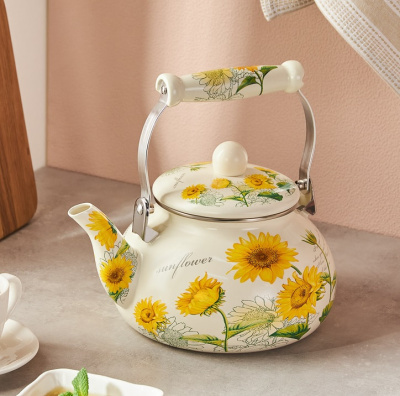 Чайник эмалированный, 2,5л, индукция VETTA Подсолнухи  (1/12)