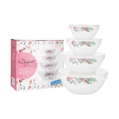 Набор 4-х салатников с крышками "Джулия" (ударопр.стекло) (1/12)     