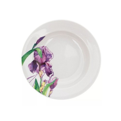 Тарелка глубокая диам. 200 мм Гладкий край Ирисы (фарфор) , р.4(24)