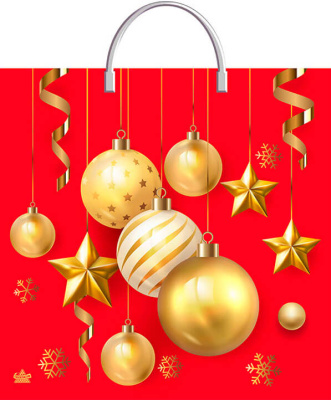 Пакет Алое золото пластиковая ручка 360х370х100см (10/100)