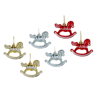 Набор декоративных украшений "Лошадки" 2шт, 8,3х2х6,8см, пластик, 3цв, арт.1 СНОУ БУМ (1/12)