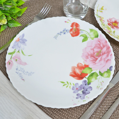 Тарелка 240мм мелкая "Камелия" стекло(6/36) 