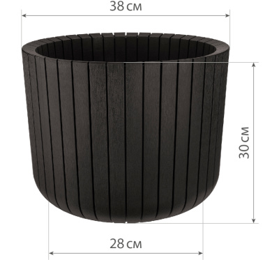 Кашпо "Шато" d=380мм Н=300мм 29,0л Коричневый ротанг, пласт. (1)