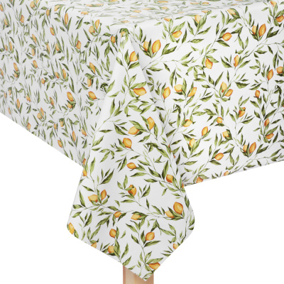 Скатерть Лимонный курд ПВХ на текст.основе, 140х140см, лимоны PROVANCE (1/6/24)