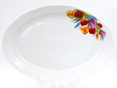Блюдо овальное 330 мм ф.426 "Голубка" Майский букет фарф.(5)