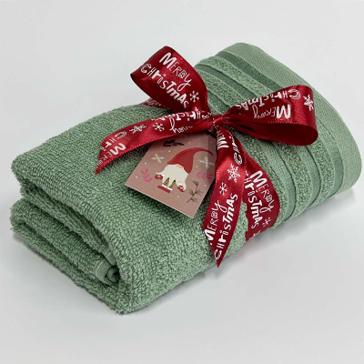 Полотенце подарочное "ЖЕЛАНИЕ" 40х65, 400гр./м2, (1шт.) зеленый чай (1/20)