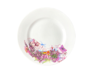 Тарелка мелкая диам. 240 мм Гладкий край Прованс (новый) (фарфор) , р.4 (20)