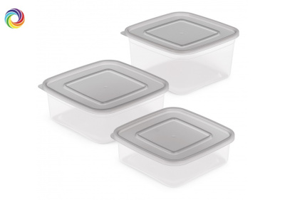 Набор емкостей 3пр (0,4; 0,7; 1л)  квадрат, пласт. (24)