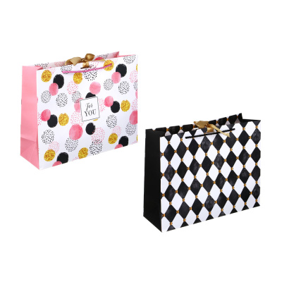 Пакет подарочный, высококачест.бумага, с атласной лентой, цвет.принт, 32x25x11 см ВСЁГАЗИН (12/12)