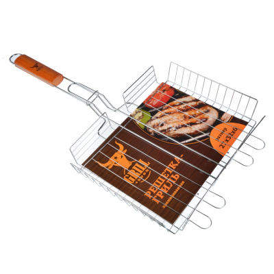 Решетка-гриль 59*(31*24*5,5)см GRILLBOOM (хром, дер/руч) (1/32)