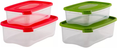 Набор контейнеров 2шт "Каскад" (прям) (1,2; 2,2л) пластик(18)