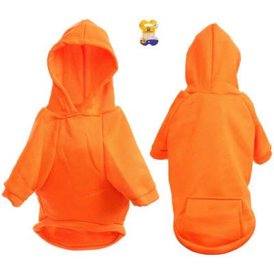 Кофта - толстовка для мелких пород собак "BRO Style", цвет оранжевый, р XL (на флисе)(1/1)