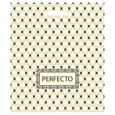 Пакет Перфекто Беж с вырубной ручкой, 42*48 см, 90 мкм ПВД (25/25)