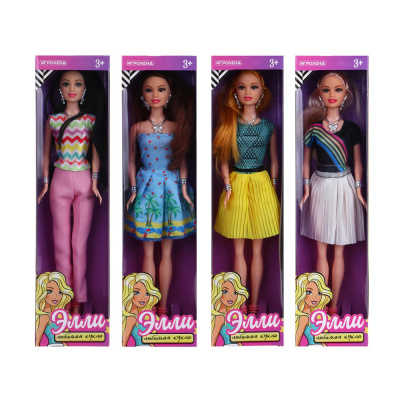 Кукла классическая 29см, pvc, pp, 8х4,5х32см, 4 диз ИГРОЛЕНД (1/120)