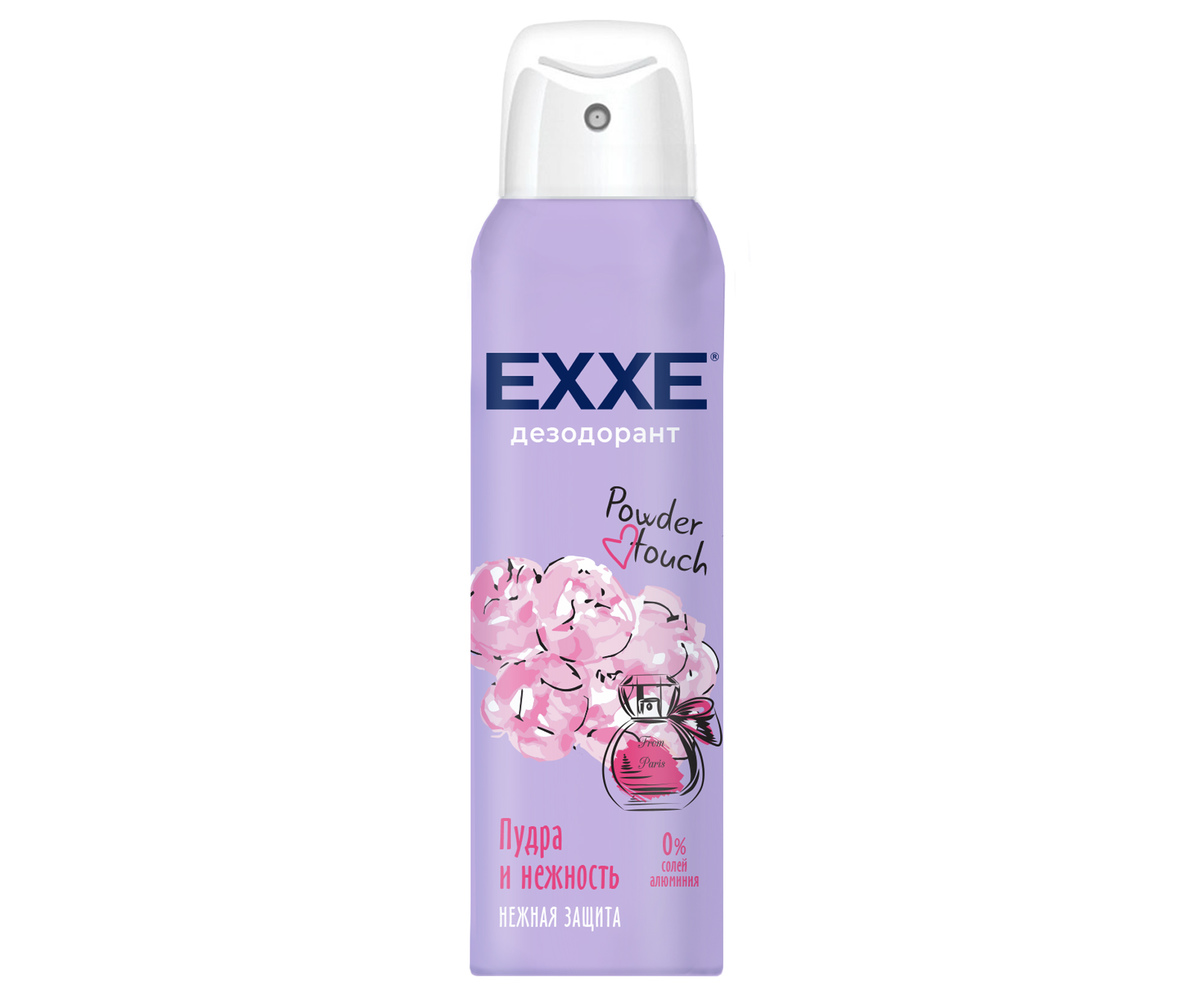 EXXE Женский дезодорант Пудра и нежность Powder touch, 150 мл (спрей) (1/6/24)