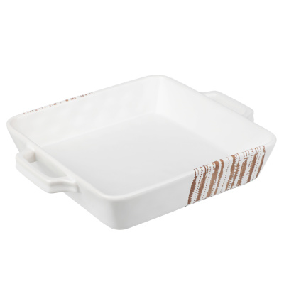 Форма д/запекания и сервировки квадрат.с ручками, кер, 26х21х5см, 1,2л, белая MILLIMI (1/12)