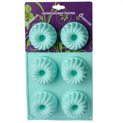 Форма силиконовая на 6 кексов 29*17см YH003 уп6 №25(6/6/144)