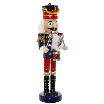 Фигурка декоративная "Щелкунчик", L7 W6 H26см (дерево,текстиль) (1/48)