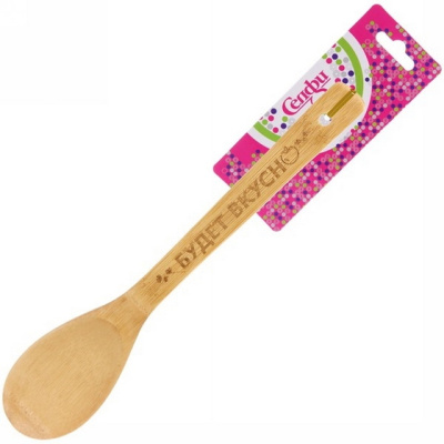 Ложка бамбуковая 30*6см "Будет вкусно" Селфи (1/1)