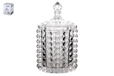 Ваза сервировочная с крышкой 9х16см (стекло) (1/24)