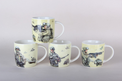 Кружка 350мл Армия (4диз) (фарф) (12/48)