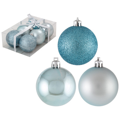 Набор шаров 6 шт, 6 см (пластик,полиэстер)(1)