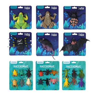 Фигурка в виде гадов и насекомых, резина (4-10диз) ИГРАЛЕНД (1/9/144)