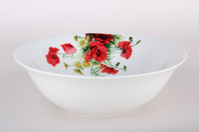 Салатник 20см 950мл Маки фарф. (12/24)